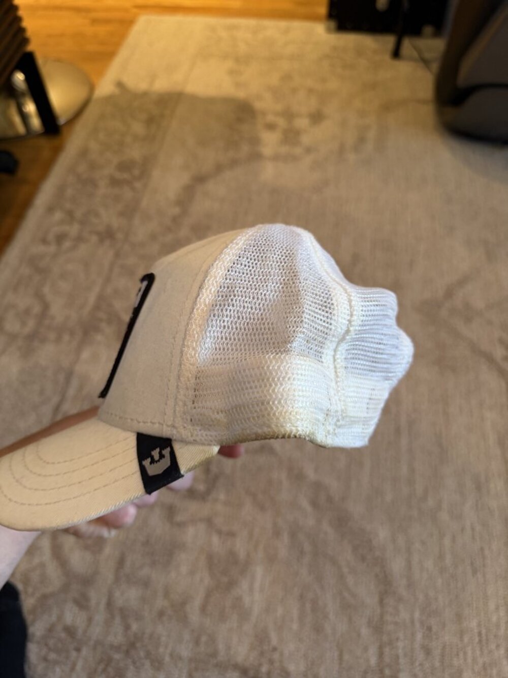 Cream Animal Patch Trucker Cap